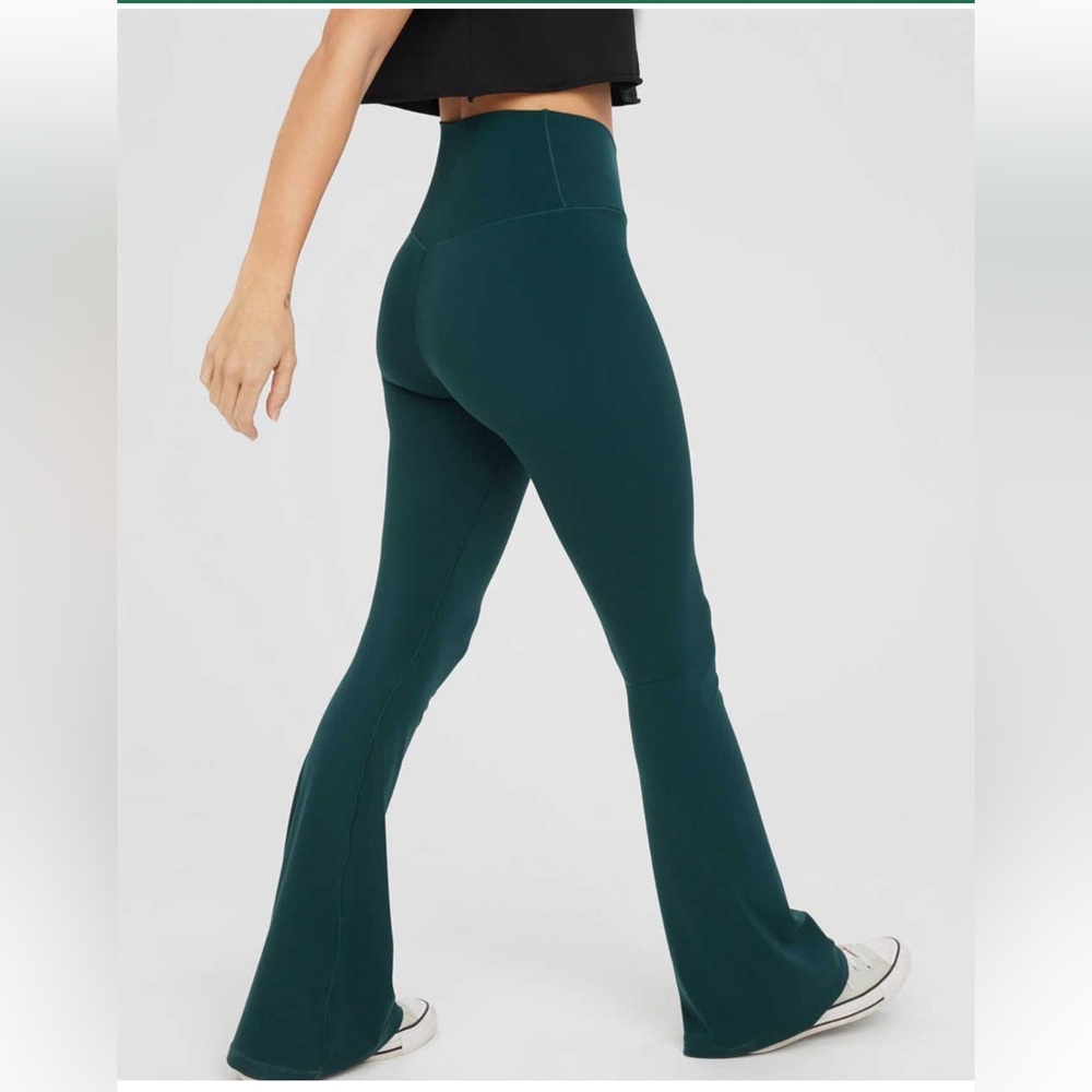 Aerie Dark Teal/Green Flare Leg Pants